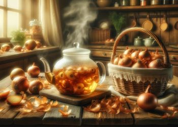 Chá da Casca da Cebola (imagem gerada por IA)