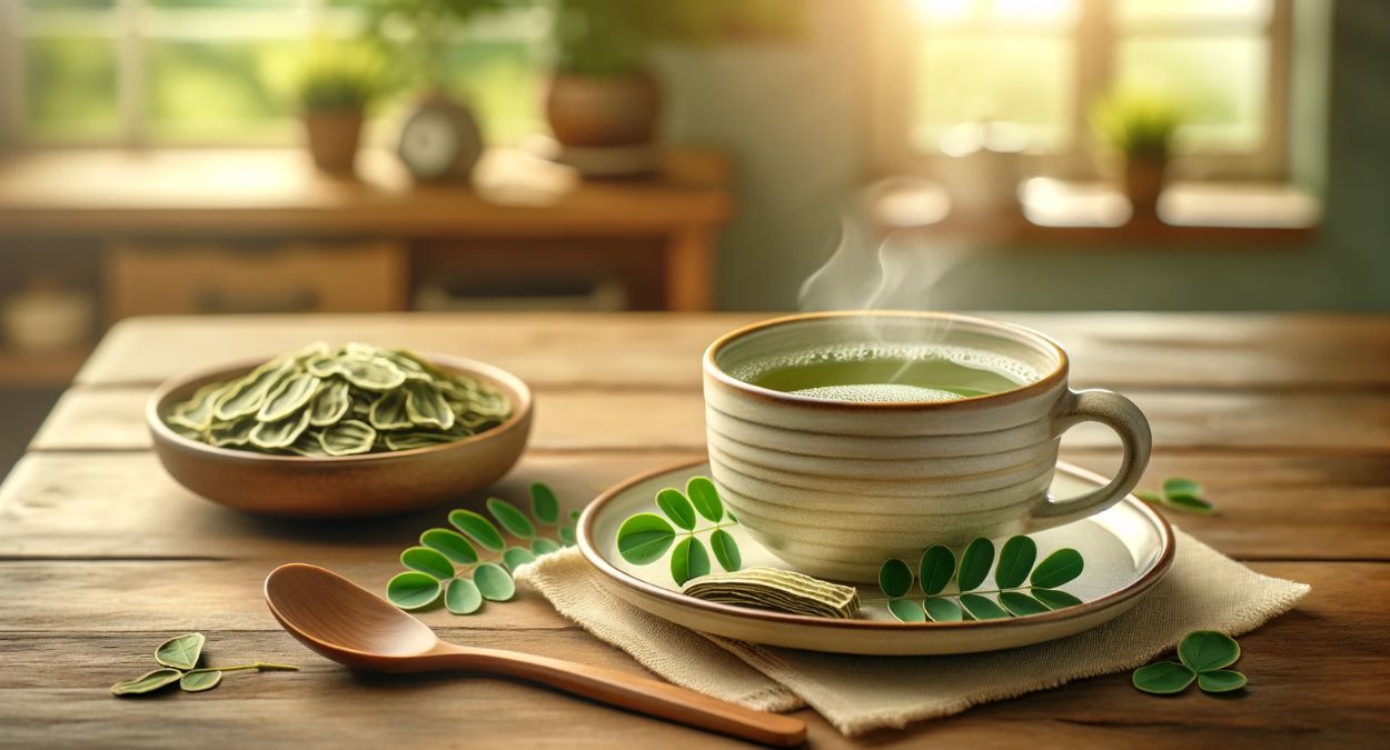 Chá de moringa (imagem gerada por IA)