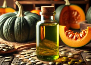 Óleo de semente de abóbora (imagem gerada por IA)