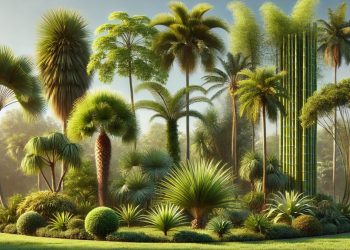 Tipos de palmeira (imagem gerada por IA)