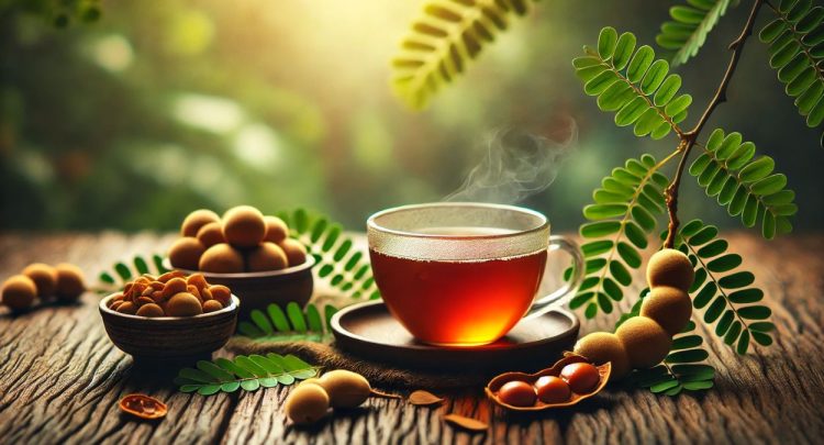 Chá de folha de tamarindo (imagem gerada por IA)