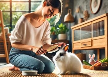 Como cuidar de um coelho (imagem gerada por IA)