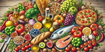 Dieta mediterrânea (imagem gerada por IA)