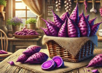 Benefícios da Batata Doce Roxa (imagem gerada por IA)