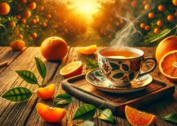 Chá de folha de laranja (imagem gerada por IA)