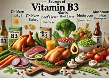 Fontes de Vitamina B3 (imagem gerada por IA)