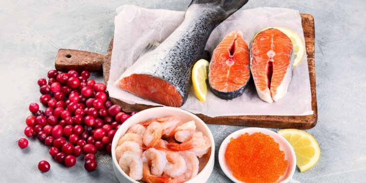 Fontes de Astaxantina (imagem: Canva)