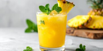 Suco de abacaxi com hortelã (imagem: TrueCreatives via Canva)