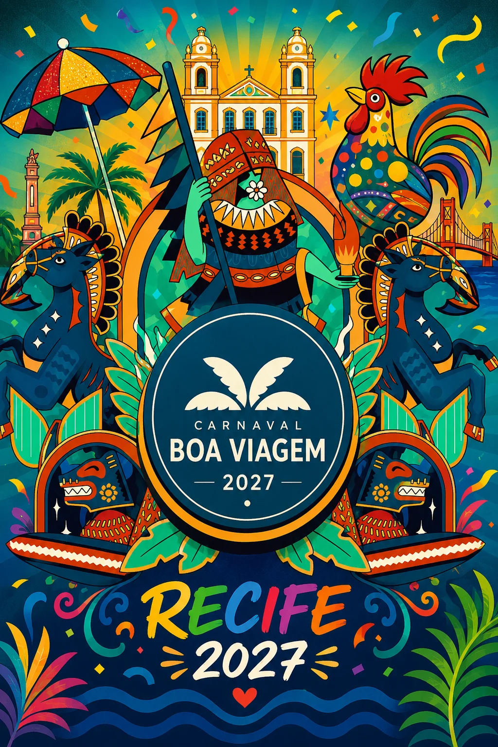 Carnaval Boa Viagem 2027 (Imagem: IA)