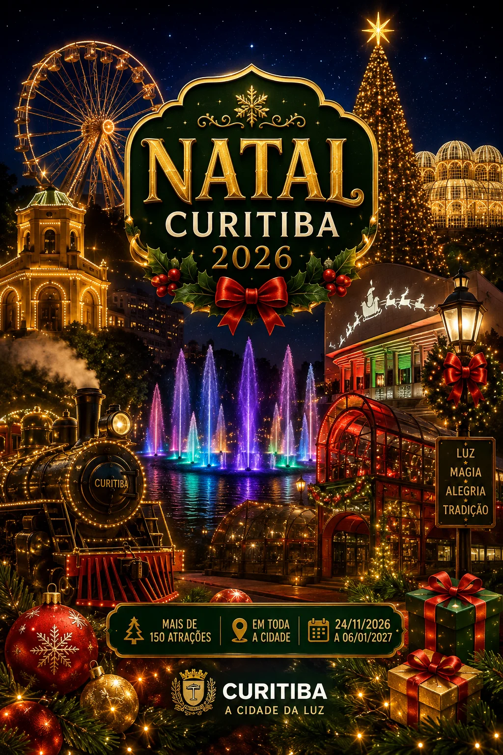 datas e atrações do Natal de Curitiba 2026