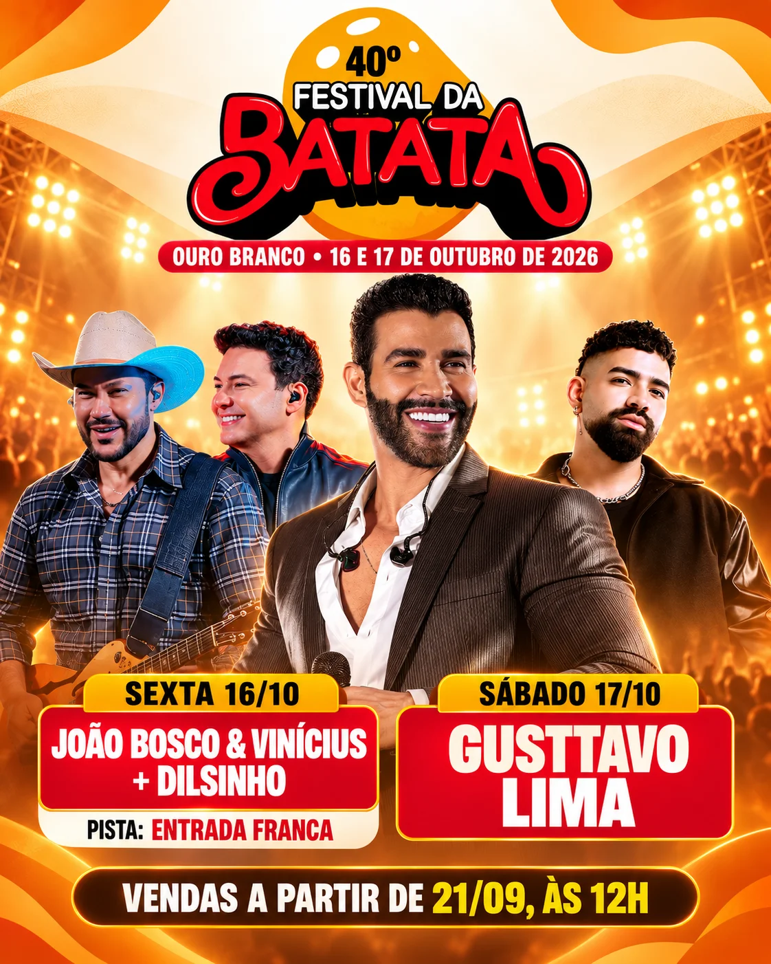 Atrações e ingressos festival da batata 2026