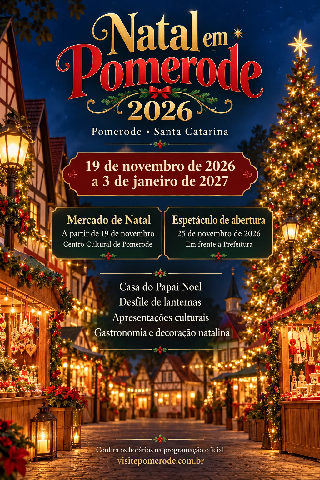 Natal em Pomerode 2026 (Imagem IA)